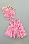 Buy_Label Neeti_Pink Organza 3d Floral Top And Palazzo Set _at_Aza_Fashions
