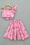 Shop_Label Neeti_Pink Organza 3d Floral Top And Palazzo Set _at_Aza_Fashions