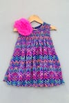 Buy_Label Neeti_Purple Net Fabric Flowers Multicolor Pleated Chevron Dress _at_Aza_Fashions