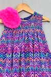 Label Neeti_Purple Net Fabric Flowers Multicolor Pleated Chevron Dress _Online_at_Aza_Fashions