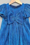 Label Neeti_Blue Lycra Royal Pleated Party Dress _Online_at_Aza_Fashions