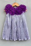 Shop_Label Neeti_Purple Lycra, Organza Metallic Pleated Dress _at_Aza_Fashions