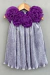 Buy_Label Neeti_Purple Lycra, Organza Metallic Pleated Dress _at_Aza_Fashions
