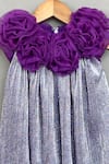 Label Neeti_Purple Lycra, Organza Metallic Pleated Dress _Online_at_Aza_Fashions