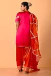 Shop_Mirkashi_Fuchsia Satin, , Organza Sequins, Fuschia Pink Hand Kurta Set _at_Aza_Fashions