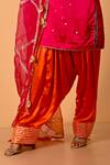 Buy_Mirkashi_Fuchsia Satin, , Organza Sequins, Fuschia Pink Hand Kurta Set _Online_at_Aza_Fashions