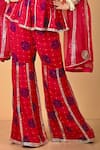 Mirkashi_Fuchsia Viscose Georgette, Silk Organza Embroidery Fuschia Pink Hand Peplum Set _at_Aza_Fashions