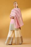 Buy_Palak & Mehak_Pink Chanderi Zari Round Neck Kurta Sharara Set _at_Aza_Fashions