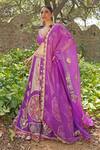 Buy_Soniya G_Purple Sequins, Embroidery V-neck Royal Silk Blend Lehenga Set _at_Aza_Fashions