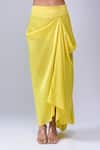 Buy_Anamika Khanna_Yellow Embroidery Round Neck Skirt Set _Online_at_Aza_Fashions