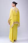 Shop_Anamika Khanna_Yellow Embroidery Round Neck Skirt Set _at_Aza_Fashions