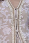 Buy_Nazar By Indu_Ivory Cotton, Jacquard Lace, Embroidery V-neck Co-ord Set 