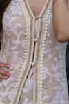 Shop_Nazar By Indu_Ivory Cotton, Jacquard Lace, Embroidery V-neck Co-ord Set 