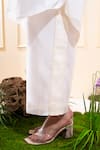 Buy_The White Tree Studio_White Chanderi Applique Collared Embroidered Yoke Kurta Set _Online_at_Aza_Fashions