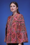 Buy_Samyukta Singhania_Multi Color Round Neck Embroidered Cape _Online_at_Aza_Fashions