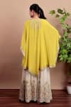 Shop_Nidhi Kejriwal_Off White Georgette, Crepe Sequins, Embroidery Blouse And Palazzo Set With Cape _at_Aza_Fashions