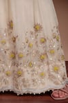 Nidhi Kejriwal_Off White Georgette, Crepe Sequins, Embroidery Blouse And Palazzo Set With Cape _Online