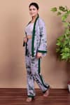 Nidhi Kejriwal_Purple Crepe Square Neck Floral Print Blazer Set _Online_at_Aza_Fashions