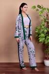 Buy_Nidhi Kejriwal_Purple Crepe Square Neck Floral Print Blazer Set _Online_at_Aza_Fashions