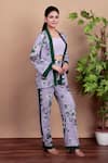 Shop_Nidhi Kejriwal_Purple Crepe Square Neck Floral Print Blazer Set _Online_at_Aza_Fashions