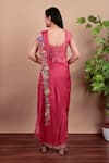 Shop_Nidhi Kejriwal_Coral Chanderi, Silk, Organza Sequins, Embroidery Square Neck Dhoti Skirt Set _at_Aza_Fashions