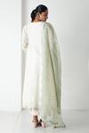 Shop_Chhaya Mehrotra_Ivory Chanderi, Silk Organza Embroidery Round Neck Kurta Dupatta Set _at_Aza_Fashions