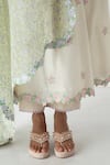 Buy_Chhaya Mehrotra_Ivory Chanderi, Silk Organza Embroidery Round Neck Kurta Dupatta Set _Online_at_Aza_Fashions
