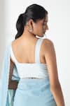Shop_Chhaya Mehrotra_Aqua Chiffon, Chanderi Round Neck Gradient Saree With Blouse _Online_at_Aza_Fashions