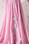 Chhaya Mehrotra_Pink Silk, Chanderi, Organza Embroidery Sweetheart Neck Orchid Lehenga Set _Online_at_Aza_Fashions