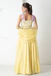 Shop_Chhaya Mehrotra_Yellow Silk, Chanderi, Organza Embroidery Round Neck Sunshine Lehenga Set _at_Aza_Fashions