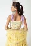 Buy_Chhaya Mehrotra_Yellow Silk, Chanderi, Organza Embroidery Round Neck Sunshine Lehenga Set _Online_at_Aza_Fashions