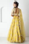 Shop_Chhaya Mehrotra_Yellow Silk Organza, Chanderi Tassels, Embroidery Illuminating Lehenga Set _at_Aza_Fashions