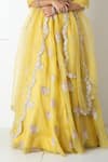 Buy_Chhaya Mehrotra_Yellow Silk Organza, Chanderi Tassels, Embroidery Illuminating Lehenga Set _Online_at_Aza_Fashions