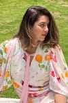 Sonam Parmar Jhawar_Multi Color Cotton Keyhole Neck Multicolor Soft Dress _Online_at_Aza_Fashions