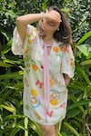 Buy_Sonam Parmar Jhawar_Multi Color Cotton Keyhole Neck Multicolor Soft Dress _at_Aza_Fashions