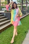 Shop_Sonam Parmar Jhawar_Collared Multicolor Crushed Dress _at_Aza_Fashions