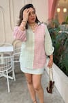 Buy_Sonam Parmar Jhawar_Pink Embroidery Collared Pastel Chikankari Shirt And Skirt Set _at_Aza_Fashions