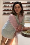 Sonam Parmar Jhawar_Pink Embroidery Collared Pastel Chikankari Shirt And Skirt Set _at_Aza_Fashions