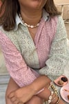 Shop_Sonam Parmar Jhawar_Pink Embroidery Collared Pastel Chikankari Shirt And Skirt Set 