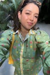 Buy_Sonam Parmar Jhawar_Green Cotton Collared Printed Soft Shirt And Pant Set _Online
