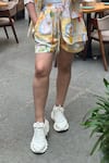 Buy_Sonam Parmar Jhawar_Cotton Open Neck Multicolor Soft Jacket And Shorts Set _Online_at_Aza_Fashions