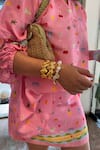 Sonam Parmar Jhawar_Pink Cotton Collared Designer Skirt And Top Set _Online_at_Aza_Fashions