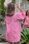 Shop_Sonam Parmar Jhawar_Pink Cotton Collared Designer Skirt And Top Set _at_Aza_Fashions