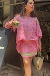 Buy_Sonam Parmar Jhawar_Pink Cotton Collared Designer Skirt And Top Set _Online_at_Aza_Fashions
