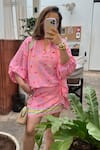Buy_Sonam Parmar Jhawar_Pink Cotton Collared Designer Skirt And Top Set 