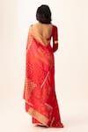 Shop_Naina Jain_Red Silk Gota Patti Bandhani Patchwork Saree Set _at_Aza_Fashions
