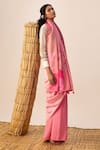 Buy_Naina Jain_Pink Silk Bandhani Patchwork Saree _Online_at_Aza_Fashions