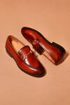 Dmodot_Brown Buckles Designer Leather Moccasin Shoes _Online_at_Aza_Fashions