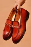 Buy_Dmodot_Brown Buckles Designer Leather Moccasin Shoes _Online_at_Aza_Fashions