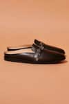 Shop_Dmodot_Black Designer Leather Slip-on Shoes _at_Aza_Fashions